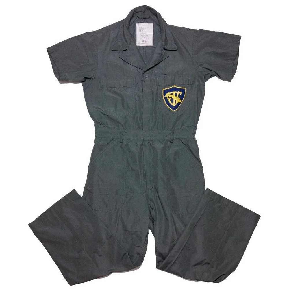 Vintage US‎ Navy Guantanamo Bay Naval Base Cuba Coveralls Uniform Green 40 Small